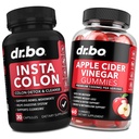 Pulitore Colon Detox & ACV Aceto di Mela Gummies - 15 giorni Pulire Pillole Poop Flush & ACV Gummies Integratori - Bowel Movimento Integratori per il supporto di Gut Bloating