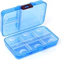 Organizzatore di pillole, Dispenser di pillole portatile, 9 scomparti scatola di pillole di umidità-proof per le vitamine del vaso, medicina, olio di pesce, organizzatore di pillole di viaggio (blu)