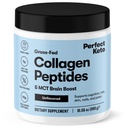 Polvere di proteine di peptidi del collagene di Keto perfetta con olio di MCT, collagene idrolizzato, supplemento di tipo I & III, senza glutine, erba Fed, basso carb, crema di caffè Keto, collagene per le donne e gli uomini, senza aroma