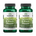 Swanson Turmeric & Black Pepper - Organic Joint Health, Heart Health, Digestion, & Liver Support Supplement - Formula naturale per una maggiore biodisponibilità e assorbimento - (60 capsule vegetali) 2 Pack