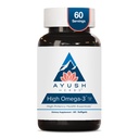 Ayush Herbs High Omega 3 - Omega 3 Fish Oil, 1000mg Per Capsule, EPA & DHA Fish Oil Supplemento per le donne & uomini, Natural Lemon Flavor - 60 Softgel Capsules (1 Conte)