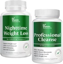 DR VITAMINA SOLUZIONI Bruciatore grasso notturno & 15 giorni Cleanse per Bloating & perdita di peso, Bundle, 90 caps