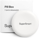 SuperSmart - Pill Box Organizer 7 giorni con 1 lama di taglio per compresse - Travel Size Item - Small Storage for Supplements & Medicine - Facile da usare con 7 grandi scomparti | Bianco
