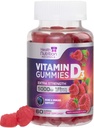 Vitamina D3 Gummies 5000 IU (125 mcg) - Supporto Triple Strength Bone e Immune, Integratore alimentare della pancia della vitamina D, Integratore della vitamina della bacchetta D della natura, Raspberry Flavored, Non OGM - 60 Gummies
