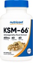 Estratto di radice di Ashwagandha di Nutricost KSM-66 600mg, 60 Caps Veggie - 5% Withanolides - con BioPerine - Estratto di radice di spettro completo