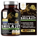 Pure Himalayan Shilajit Supplemento per gli uomini e le donne, [40,000MG, Max Strength] Contiene il 50% di acido Fulvico con oltre 85 minerali Trace per sostenere l'energia, il cervello e l'immunità, 120 tappi di veg