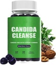 Candida Cleanse, Candida e Detox Support Gummies, 10-in-1 Advanced Formula con Noce Nera, PAU D'Arco & Wormwood, Non OGM 60 Gummies