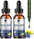 Gocce di Mullein per polmoni, Detox polmonare & Cleanse, Vegan Mullein Leaf Extract Tincture con Chlorophyll Elderberry, ecc, Integratore naturale di erbe per Respiratorio, Immune, 60 Serve
