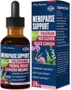 Gocce di sostegno di cohosh nero, integratori di Phytoestrogen W/Red Clover, Motherwort & St. John's Wort Extract for Hot Flashes, Night Sweats & Comfort. Cimicifuga para Menopausia. 2oz