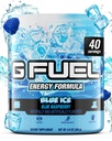 G Fuel Blue Ice Energy Drink Powder, Pre Workout Caffeine Mix per il gioco, Sugar Free Focus Amino, Vitamina + Antiossidanti, 9.9oz (Blue Raspberry, 40 Servings)