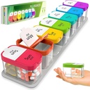 Extra Large Weekly Pill Organizer - XL Vitamin Holder con 7 Confronti STATABILI AM PM - Dispenser portatile per la casa e il viaggio, Big Supplement Container per uso settimanale o giornaliero, Rainbow