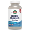KAL Chelated Magnesium Bisglycinate, Magnesio Supplemento per il rilassamento, Bone Health, Nerve & Muscle Function Support*, Alto assorbimento, Digestione Gentle, Vegan, Gluten Free, 60 Servings, 180 compresse