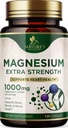 Supplemento minerale di magnesio 1000 mg - Citrato di magnesio ad alta potenza per ossa, salute del cuore, nervi & supporto muscolare, complesso di magnesio della natura per il supporto del corpo intero, imbottigliato negli Stati Uniti - 120 capsule