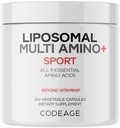 Codeage Multi Amino+ BCAA & EAA Supplemento, Tutti 9 aminoacidi essenziali, Free-Form Branched-Chain Amino Acid Pills, Supplemento Sport, Pre & post allenamento, Consegna Liposomal, Vegan, 240 capsule