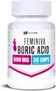 Salute Feminiva Boric Acid Vaginal Suppositories | 30 Count | 600mg | Assistenza sanitaria intima | 100% Pure | Made in USA