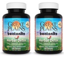 Yerba Prima Great Plains Bentonite Clay Caps Plus Herbal Detox (Pack of 2) - Grado Alimentare - Capsule per il fegato e il colon Cleanse