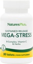Natures Plus Mega Complex, rilascio prolungato - 30 compresse vegetariane - B Complex, supplemento di vitamina C, camomilla & erbe - senza glutine - 30 porzioni