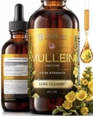 Estratto di foglie di Mullein per la pulizia e la salute dei polmoni - Gocce di Mullein Made in Italy - Integratore di supporto polmonare - Supporto respiratorio di erbe - Tintura di estratto di Mullein 4 Fl Oz