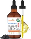 USDA Black Cumin Seed Oil Organic – Nigella Sativa Black Seed Oil Organic Cold Pressed & Unrefined in Glass Bottle – Vegan, Non OGM Blackseed Nails & Hair Growth Oils (4 fl oz)