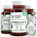 Naturale Nutra Vitamina A e D, Supporta la salute degli occhi e migliora la salute degli occhi, promuove i denti forti, migliora la vitalità, Fonte di Cod Liver Oil, Supporta la salute generale, 10000IU/400IU, 100 Softgels