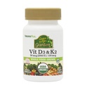 Natures Plus Sorgente di Life Garden Vitamin D3 & K2-60 Capsule Vegan - Promuove il supporto Bone, Funzione Immune, Salute cardiovascolare & Mood Balance - Vegan, Gluten Free - 60 Serve