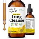 Wild & Organic Lung Cleanse Tincture - Estratto di foglie di Mullein per polmoni - Integratori di disintossicazione a base di erbe - Vegan, Gocce di Mullein senza zucchero e alcool - 2 fl oz