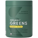 Sport Research® Organic Ananas Coconut Greens - Salute Digestiva, Energy & Mood Support* - Polvere Organica Certificata - 20 Serve