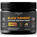 VINATURA Black Turmeric, Curcumina con Pepe Nero 1000mg - Curcumina Turmerica con Nero Turco - Curcuma Caesia, Curcuma Longa, Pepe Nero 95% Piperina - 60 Capsule 30 Serve