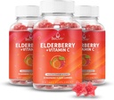 BeLive Elderberry Gummies con Zinco e Vitamina C - Integratore di Supporto Immune con Vitamina D, A, E, B12 - Gummies for Healthy Bones & Teeth, Vegan, Keto & Non-GMO - Raspberry Flavor | 3-Pack