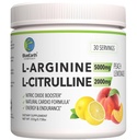 L-Arginina 5000mg + L-Citrullina 2000mg supplemento polvere complesso - Nitric Oxide Booster - salute del cuore, flusso sanguigno, energia e resistenza - 30 Serve (Peach Lemonade)