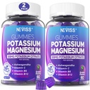 Gummie di Magnesio di potassio - Supplemento di potassio w/Ashwagandha 200mg, Glycinate di magnesio, B6, B12, Citrato di P-otassium per Crampe di gambe, Muscolo,Electroyte per bambini adulti, senza zucchero, 2 Pack