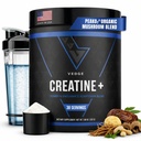 VEDGE Nutrition Creatina + | Polvere monoidrata di creatina vegetale vegana | Energia, Prestazioni e Funzione | Aiuti ergonomici per gli atleti | Non aromatizzati, 30 Serve