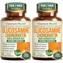 Glucosamina Chondroitin MSM – Integratore di supporto congiunto per le donne e gli uomini con Glucosamine Sulfate 1500 mg, Condroitina e MSM – per il cartilage, Joint Health e Flessibilità – 2 Pack, Vegan