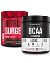 Jacked Factory Nitrosurge Shred Thermogenic Pre-Workout in Watermelon & BCAA in Punch di frutta per la ricomposizione del corpo, costruzione del muscolo e recupero