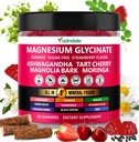 Adndale 90ct 15-in-1 Magnesio Glycinate Gummies 400 mg/serv- con Magnesio Malato, Ashwagandha, Tart Cherry, Magnolia Bark, Lemon Balm, Passionflower, Camomilla, L-teanina, Zinc, Vitamin K2 & D3