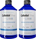 Liquido d'Argento Colloidale - 12 PPM Soluzione d'Argento Premium, 60 MCG Per Serve, Tutto Naturale, Sistema Immune Vegano, Integratore Minerale Ionic Silver Water Daily (2-16 Fl oz Bottiglie)