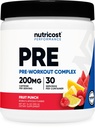 Nutricost Pre-Workout Complex Powder (30 Serve, Fruit Punch) - con Beta-Alanina, Taurina e Aminoacidi
