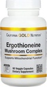 California Gold Nutrition Ergothioneine Mushroom Complex with Organic Maitake, Organic Oyster, Organic Lion's Mane Mushroom Extract and L-Ergothioneine, 90 Veggie Capsule