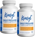 Konsyl Daily Psyllium Fiber Capsules - Contiene 1500mg di polvere di Husk di Psyllium naturale per porzione - Supporta la salute digestiva e gli obiettivi di gestione del peso+ (2 Pack - 200 Count Every)