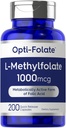 Carlyle L Methylfolate 1000mcg | 200 capsule | Dimensione del valore | Ottimizzato e attivato | Non-GMO, Gluten Free | Methyl Folate, 5-MTHF | da Opti-Folate