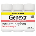 Genexa Clean Acetaminophen 500mg Extra Forza, Die Free Pain Reliever Fever Riduttore, 0% Additivi artificiali, Medicina del dolore per gli adulti, Allevia mal di testa, Backache, Dolore minore artrite, 300 compresse