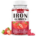 Supplemento di gommoni di ferro per le donne e gli uomini, Supplementi di ferro per bambini per l'anemia con vitamina C, B12, Folate - Supporto per il sangue & energia per la carenza di ferro - Gummies senza zucchero