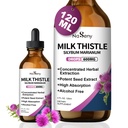 Integratore di cardo del latte, Estratto di cardo del latte di silimarin per il supporto del fegato, pulizia, disintossicazione, supporto antiossidante, supplemento giornaliero del fegato, vegano e non OGM, 4 FL OZ