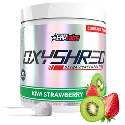 EHP Labs OxyShred Pre Workout Powder - Polvere pre-allenamento con L Glutamina e Acetil L Carnitina, Energy Boost Drink - Kiwi Strawberry, 60 Servings