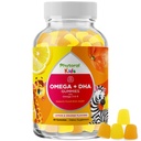 Bambini Omega e DHA Gummies - acidi grassi Omega 3 6 9 con vitamina C per la visione - DHA nutrizionale per i bambini per il sistema nervoso sano e supporto di messa a fuoco - Fish Free - 60 Conte