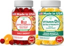 Lunakai Vitamina B12 e Vitamina D3 Gummies Bundle - 3000 mcg B12 e 25 mcg 1000 UI VIT D3 - Gluten Free, No Corn Syrup, Organico, Non OGM, Gelatina a base vegetale Free