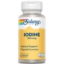 Solaray Iodine 500 mcg, supplemento di iodio per il supporto adrenale sano e tiroide, energia, metabolismo e messa a fuoco, Iodido di potassio, Vegan, garanzia di rimborso di 60 giorni, 30 Serve, 30 VegCaps