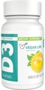 Vegan Life Nutrition - Vitamina D3 Capsule giornalieri per adulti (1000 UI) - Gluten-Free, Non OGM, Supporta Bone Salute e Sistema Immune - 60 Capsule