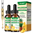 2 Pacchetti di gocce di selenio liquido, 200mcg supplemento di selenio liquido con vitamina C & zinco, supporto per il sistema immunitario, antiossidante & salute del cuore, alto assorbimento, aroma di ananas