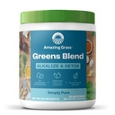 Alkalize & Detox: Smoothie Mix, Cleanse with Super Greens & Beet Root Powder, Digestive Enzymes, Prebiotics & Probiotics, 30 Servings (Packaging May Vary)